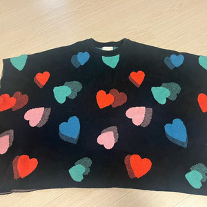 스텔라매카트니키즈 하트 패턴 니트 판초