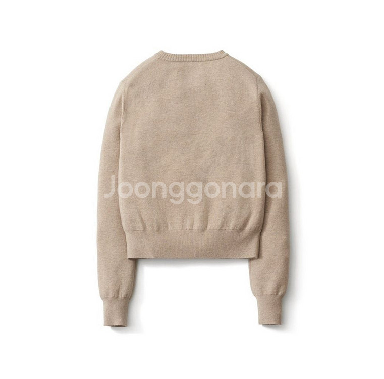 포터리 여성 라운드 넥 가디건 - 베이지--4