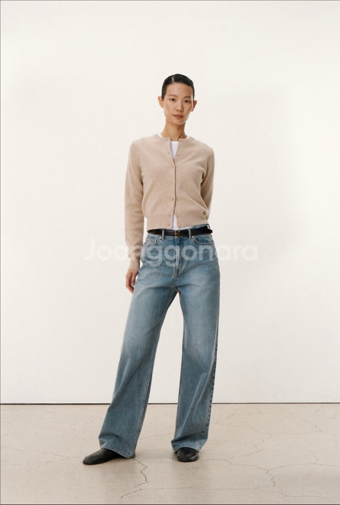 포터리 여성 라운드 넥 가디건 - 베이지--7