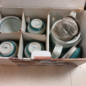 차잔4개 주전자세트