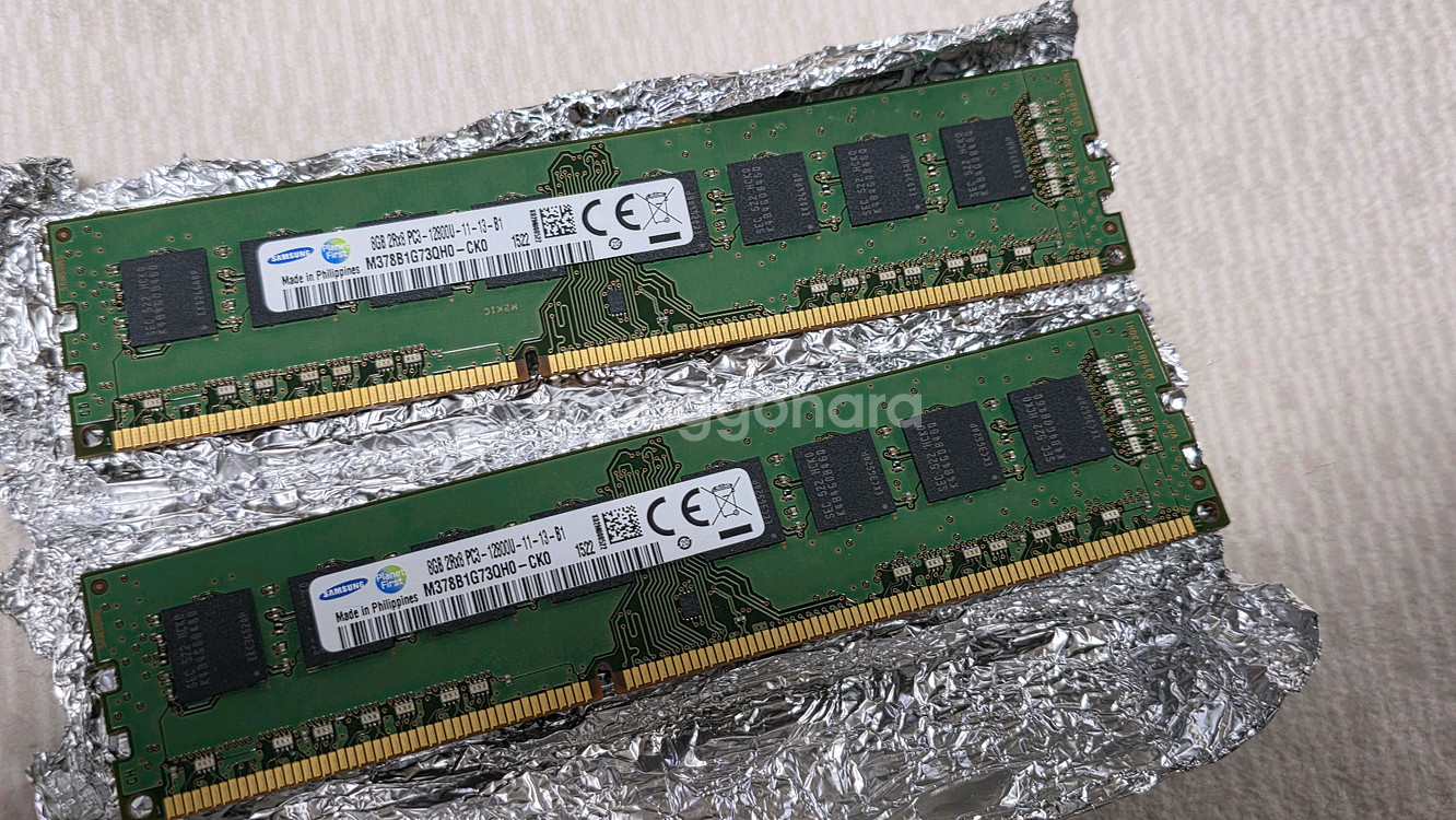 삼성 RAM DDR3 PC3-12800 8GB 2개--0