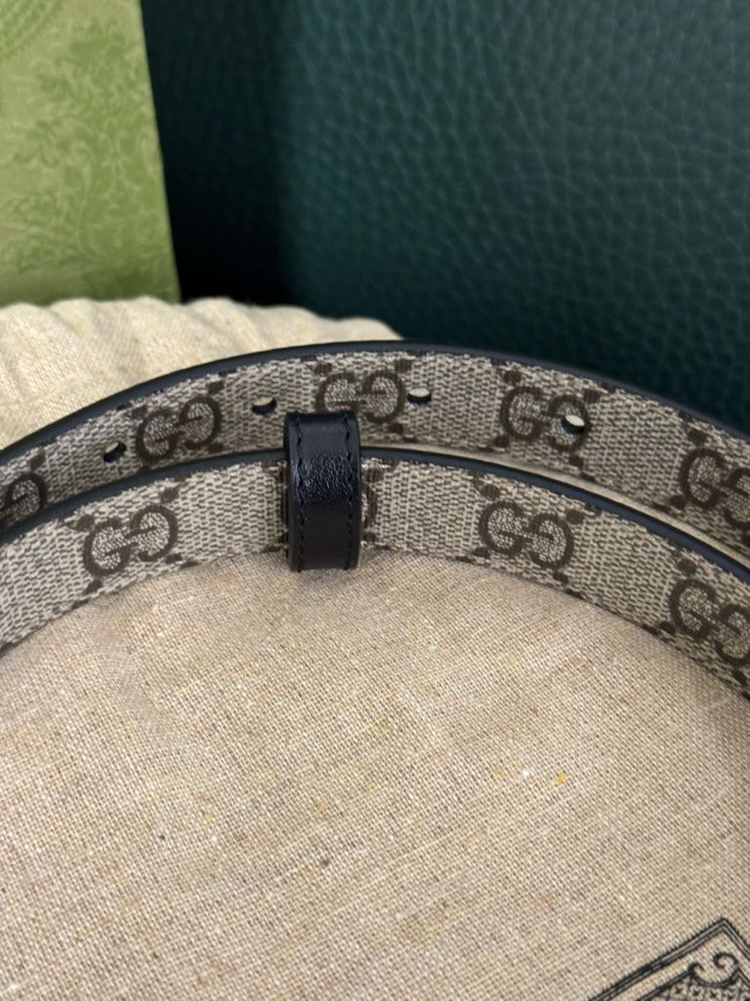 구찌 GG 마몽 리버서블 씬 벨트 여성용--3