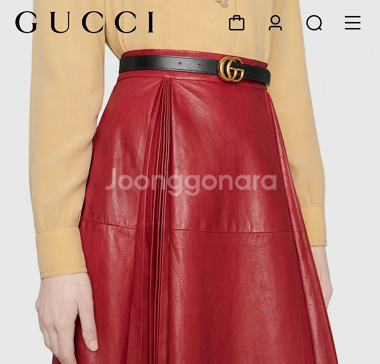 구찌 GG 마몽 리버서블 씬 벨트 여성용--9