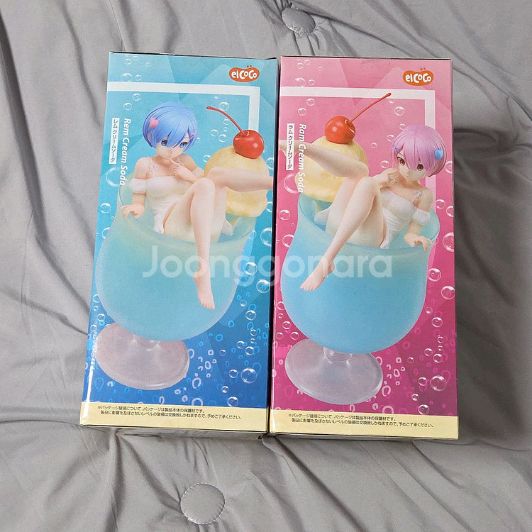 일괄)리제로 렘 람 엘코코 크림소다푸딩 1/7 피규어--1