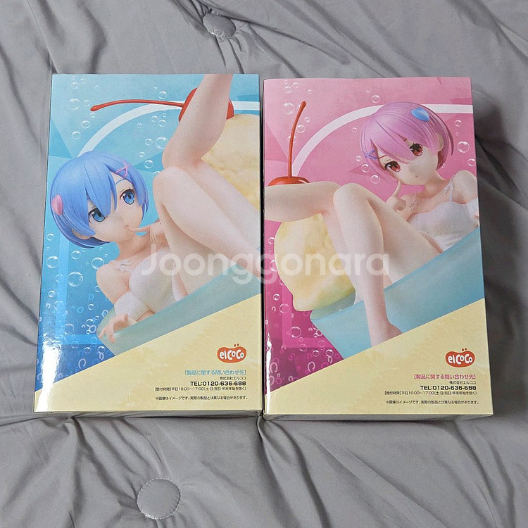 일괄)리제로 렘 람 엘코코 크림소다푸딩 1/7 피규어--2