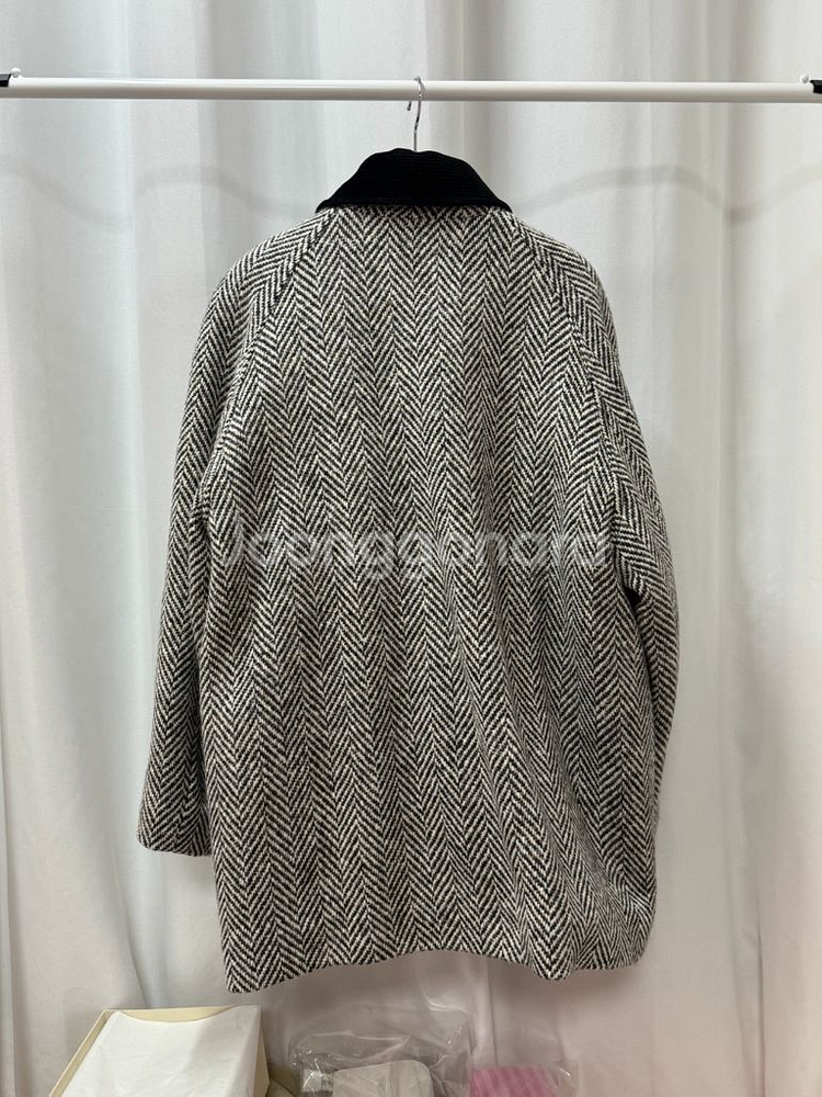 낫띵리튼 Herringbone half balmacaan coat--2