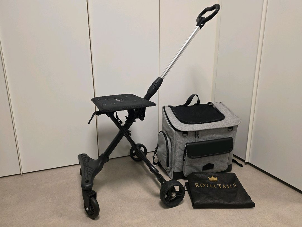 로얄테일즈 루이스 그레이 백팩+트래블러 강아지 유모차 이미지