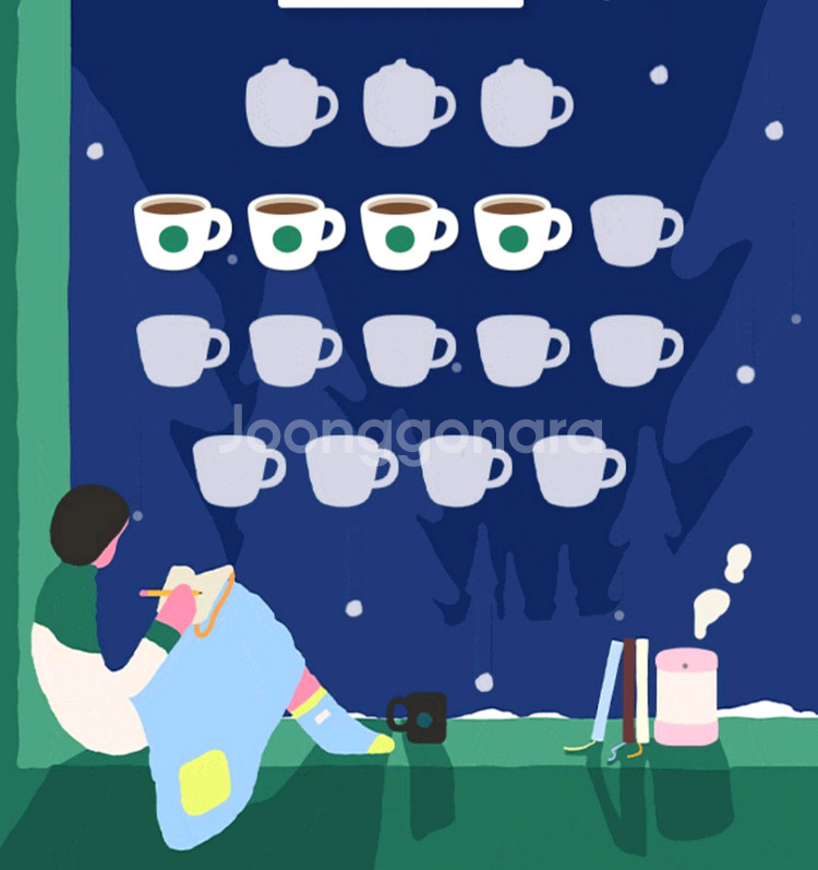 스타벅스 프리퀀시 일반4개--0