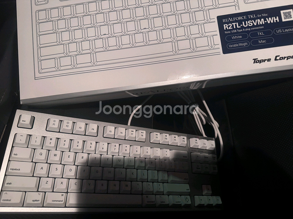 리얼포스 r2 화이트 차등 실버 키보드 토프레 무접점--1