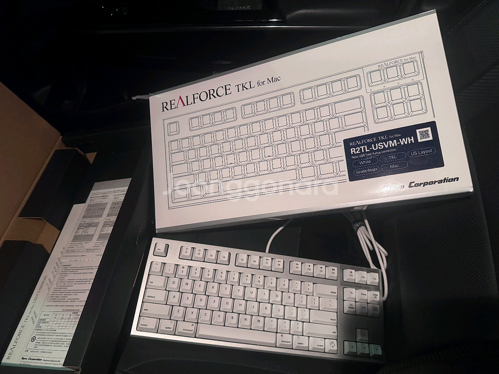 리얼포스 r2 화이트 차등 실버 키보드 토프레 무접점--0