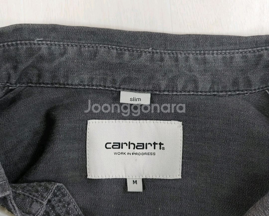 칼하트 WIP 슬림핏 데님셔츠 M--9