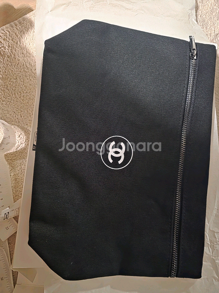 샤넬 뷰티 블랙 파우치 지퍼 클러치 백--0