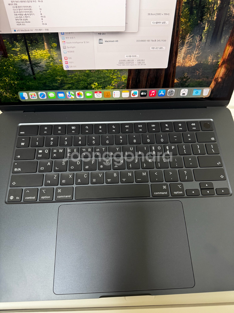 맥북에어 m4 15인치 미드나잇 16gb 256gb 팝니다--5