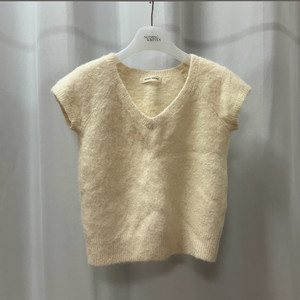 낫띵리튼 sienna v-neck short sleeve knit (ivory)