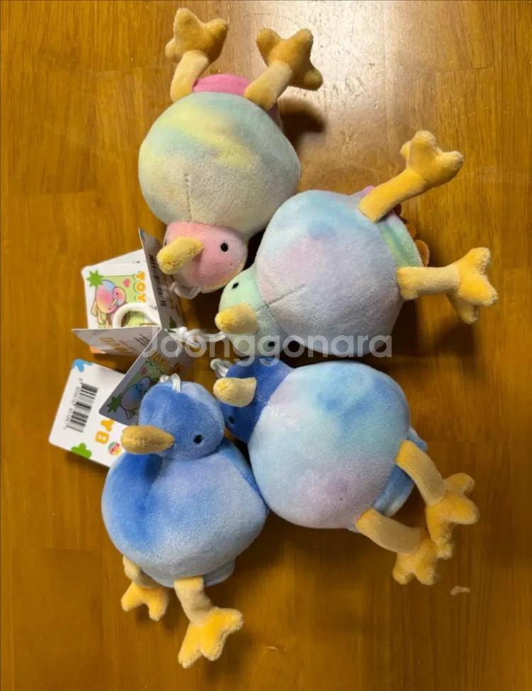 키위새 키링 레인보우 핑크/블루--0