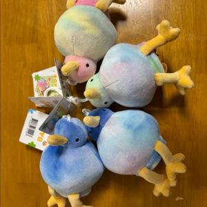 키위새 키링 레인보우 핑크/블루