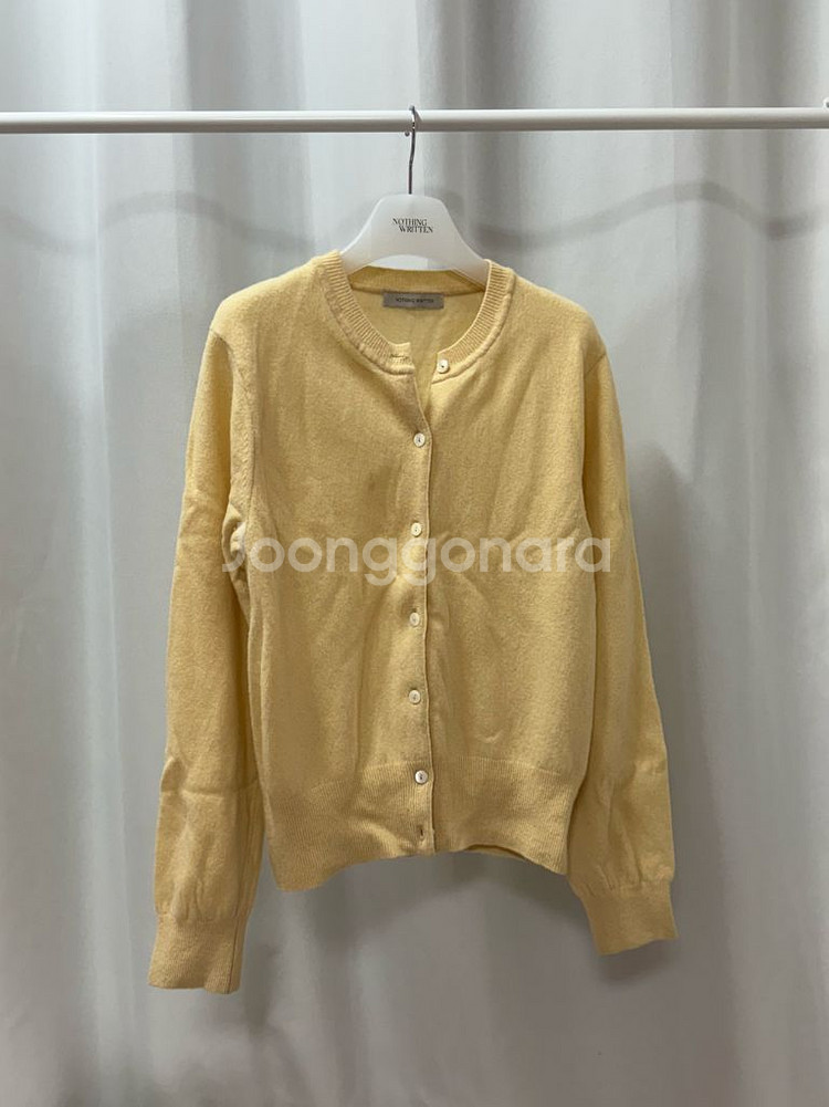 낫띵리튼 Emitt wool round cardigan (Yellow)--3