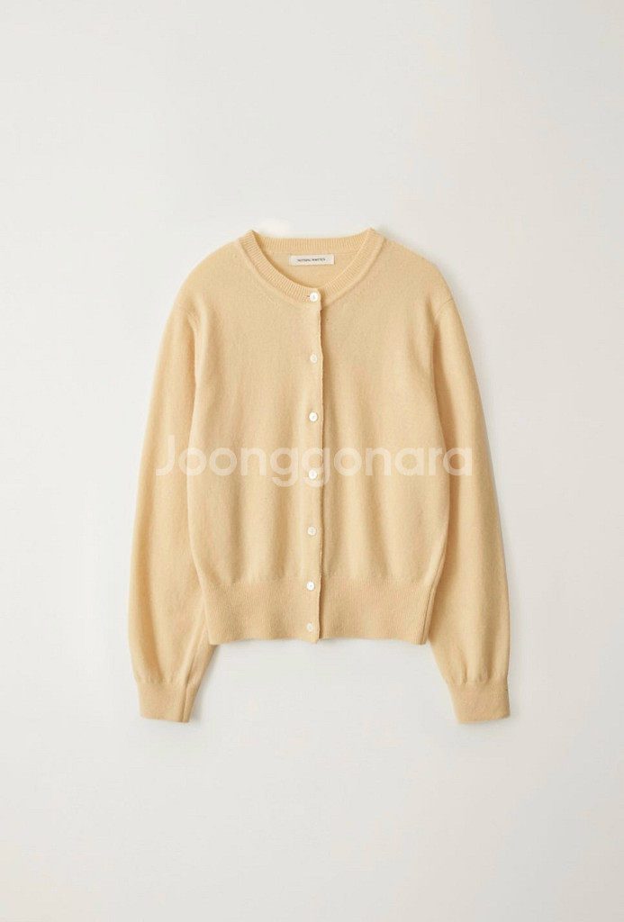 낫띵리튼 Emitt wool round cardigan (Yellow)--1