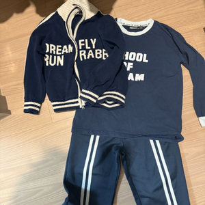 런래빗 니트집업 상하세트120