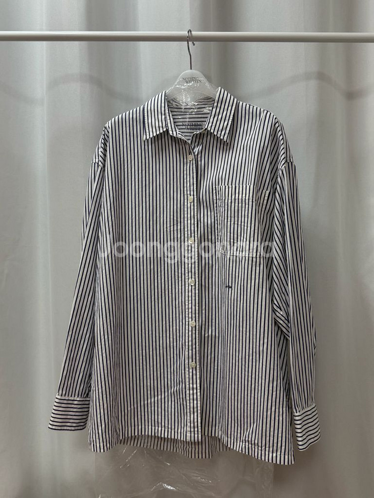 낫띵리튼 Oversized NW logo shirt (Stripe)--0
