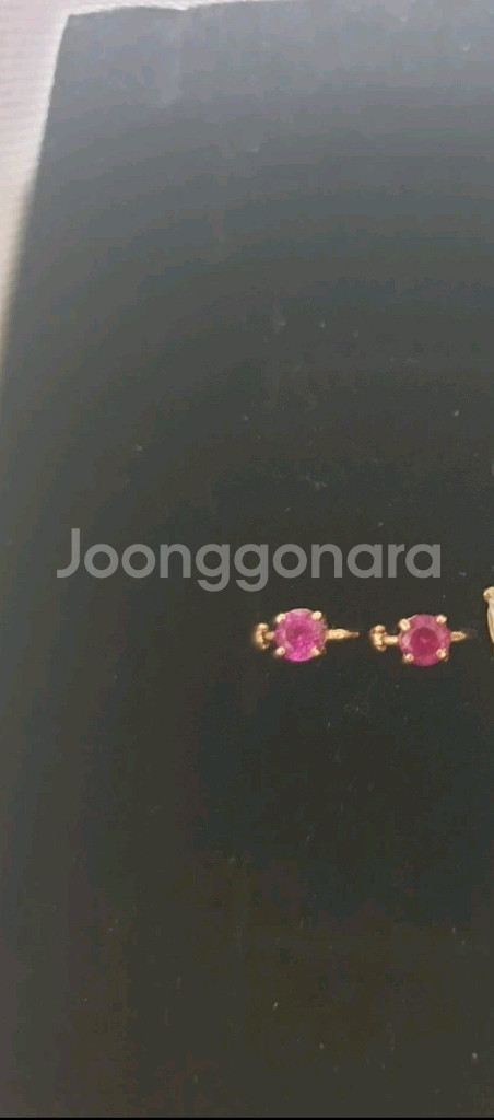 14K 루비 귀찌 및 귀걸이(한쌍)--2