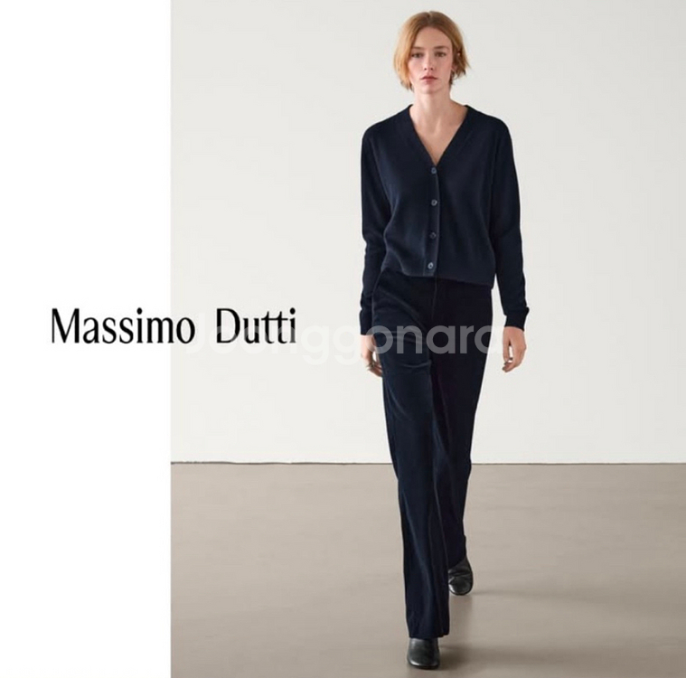 마시모두띠 울 블렌드 브이넥 가디건 - 네이비 / S--1