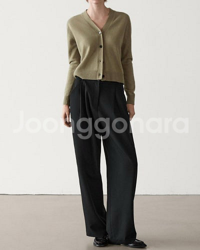 마시모두띠 울 블렌드 브이넥 가디건 - 네이비 / S--3