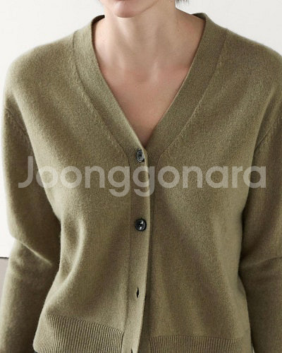 마시모두띠 울 블렌드 브이넥 가디건 - 네이비 / S--2