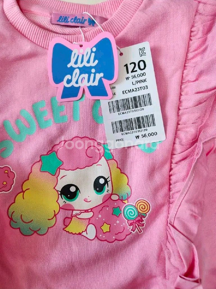 티니핑 포실핑 티셔츠, 치마, 가방 세트 (새상품) 120사이즈 일괄--2