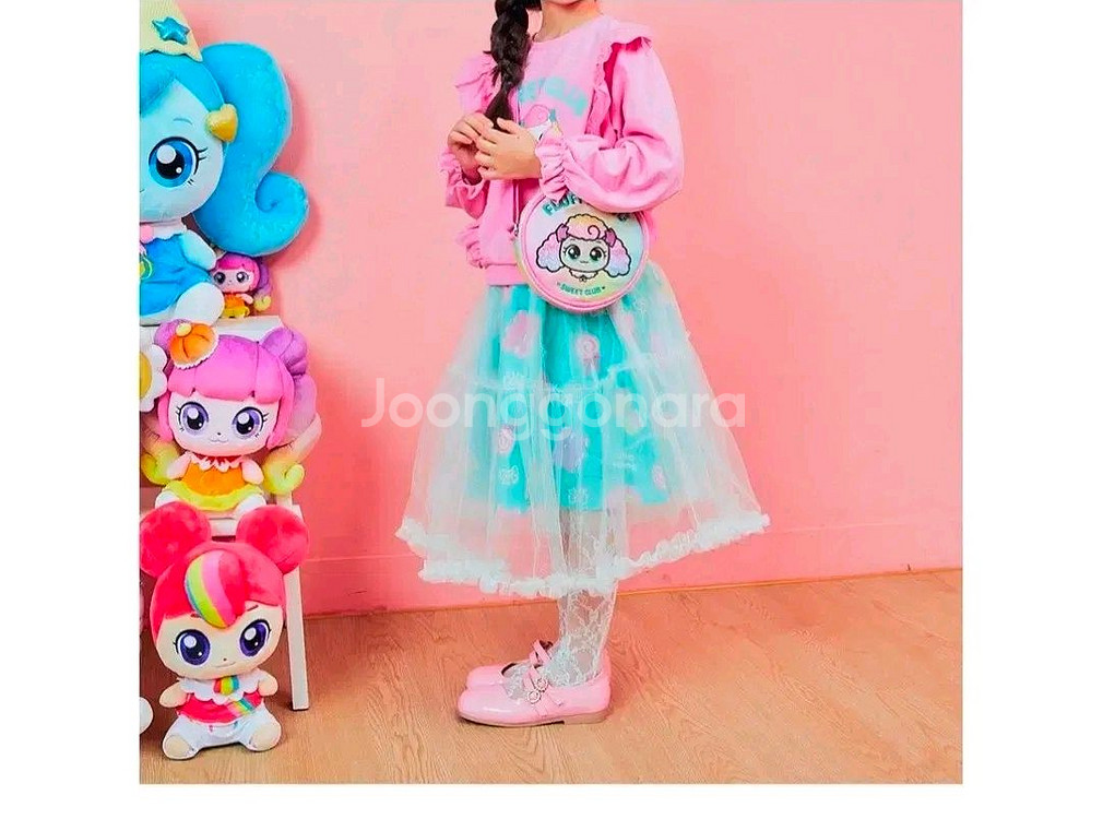 티니핑 포실핑 티셔츠, 치마, 가방 세트 (새상품) 120사이즈 일괄--0