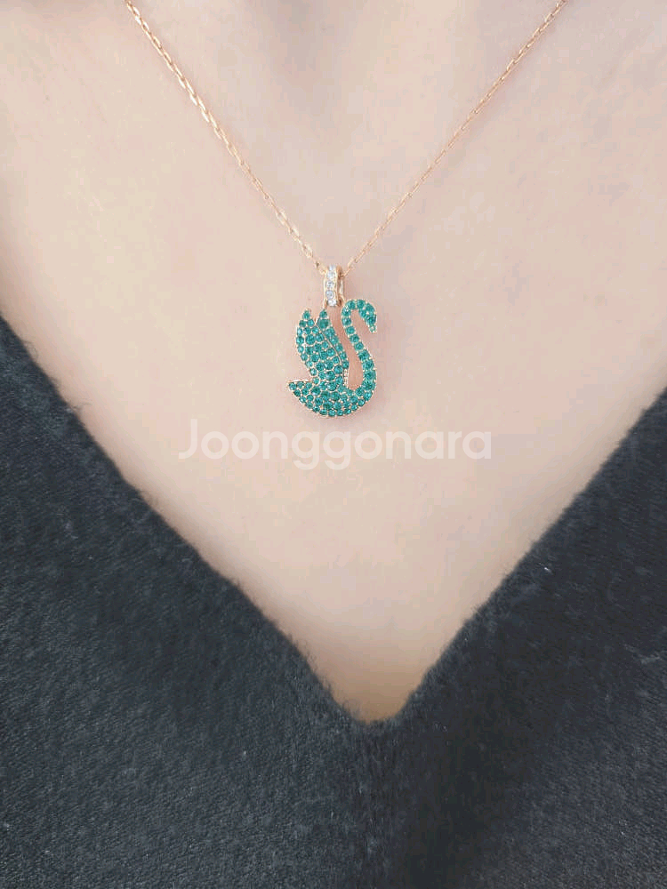 ( 새상품) 스와로브스키 그린스완 목걸이--5