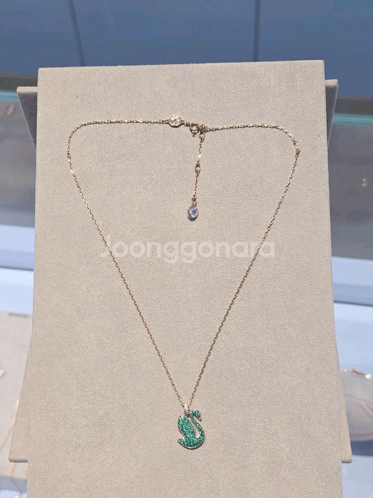 ( 새상품) 스와로브스키 그린스완 목걸이--6