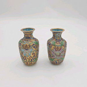 미니 금속 칠보 화병 한쌍