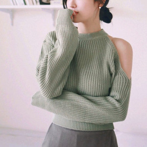 밀크코코아 숄더컷 오프숄더 니트 (택포)