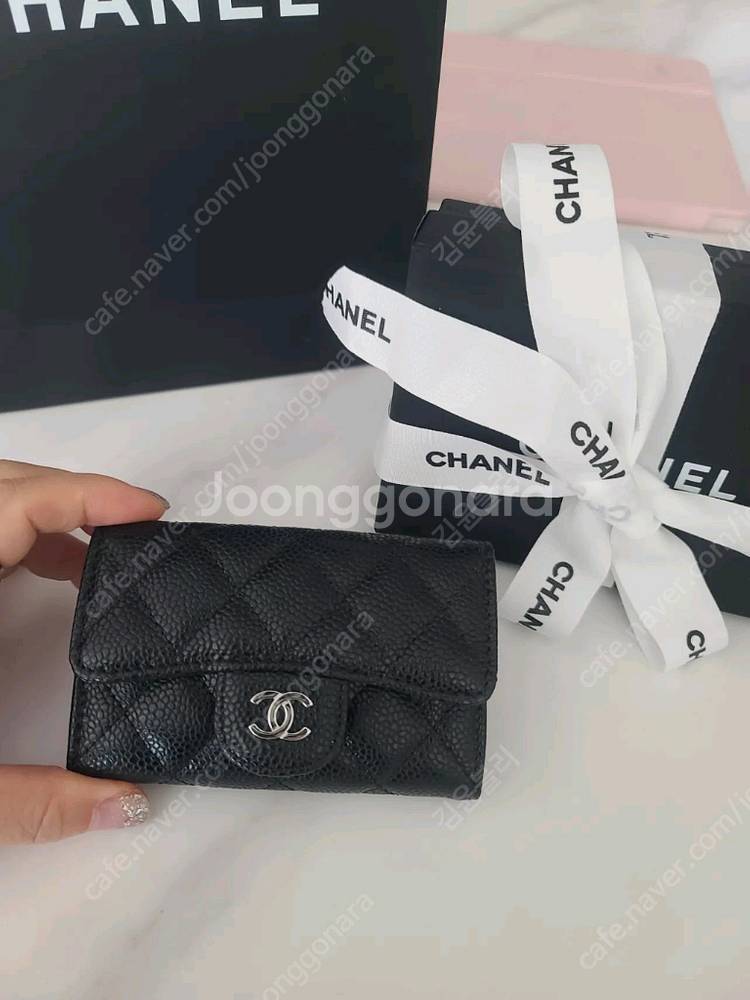 샤넬 캐비어 퀼팅 카드지갑--7