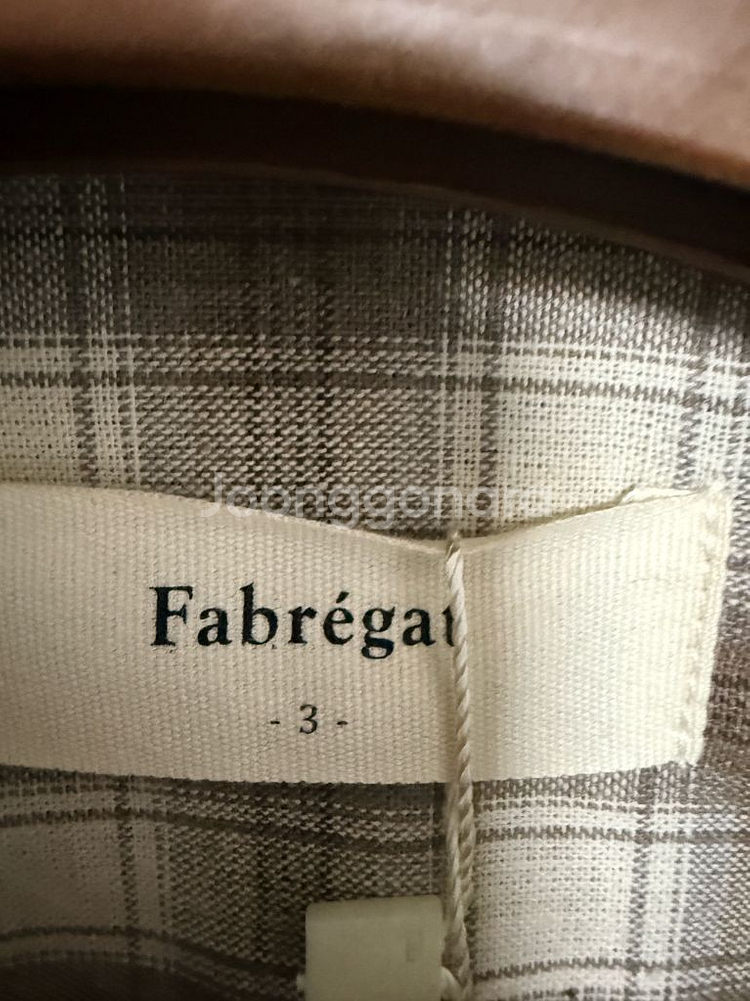 파브레가 오드리 옴브레 체크셔츠 카키브라운 3사이즈--1