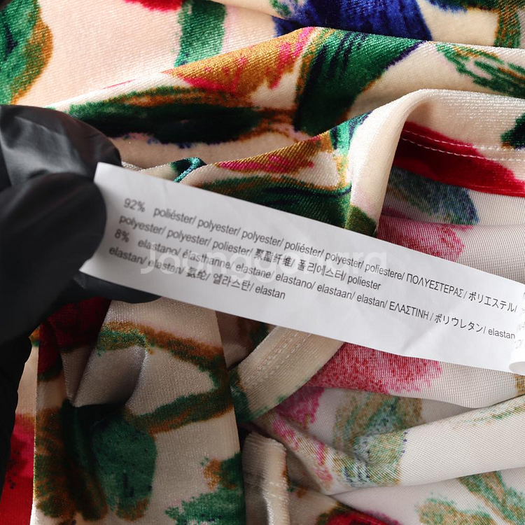 [M]자라 베이지 레드 플라워 반팔 브이넥 롱 원피스 드레스--6