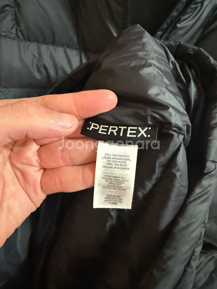 [XL] 24F/W 슈프림 마이크로 다운 후드 풀오버 블랙--3