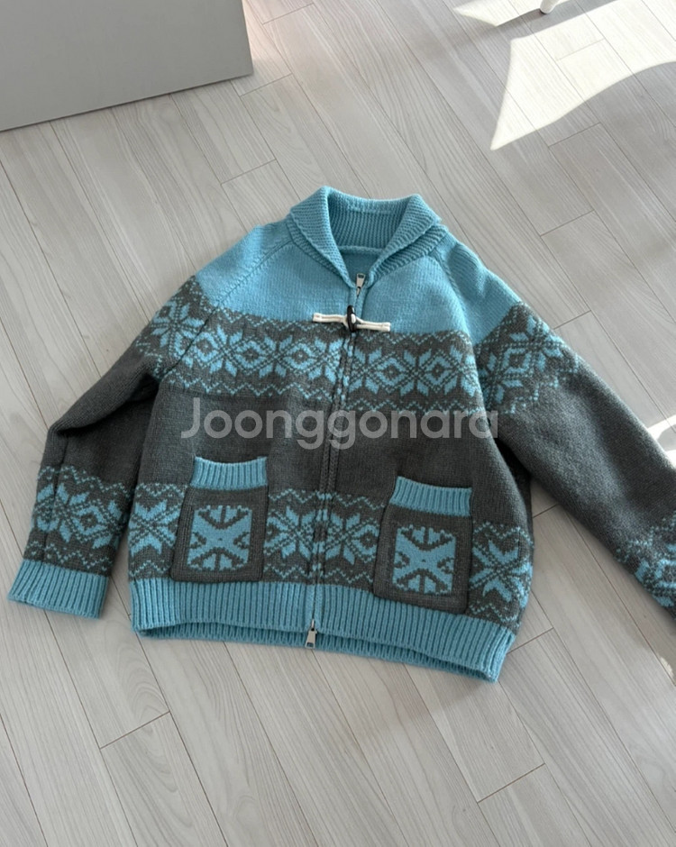 노르딕 패턴 니트 집업 가디건--0