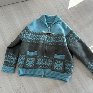 노르딕 패턴 니트 집업 가디건