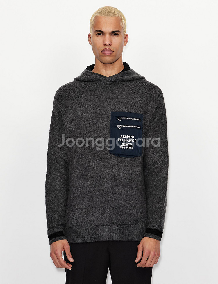아르마니 익스체인지 후드 니트--1