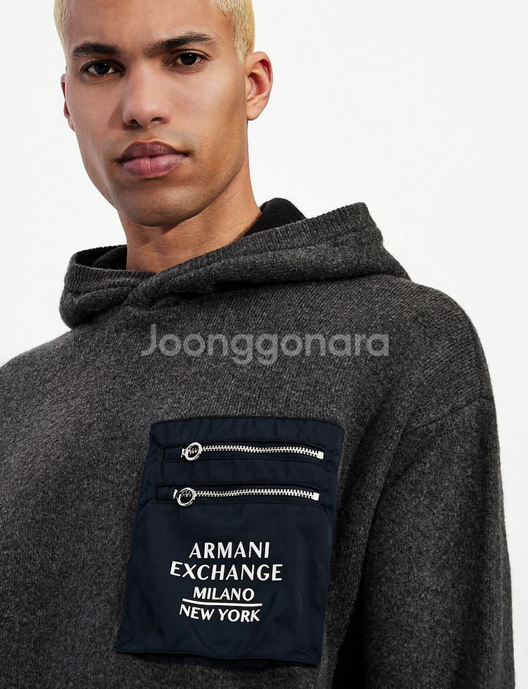 아르마니 익스체인지 후드 니트--2