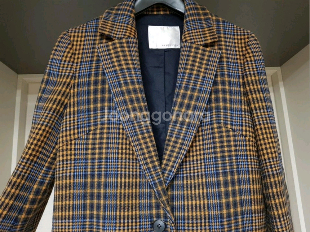 레니본 정품 체크롱코트--3