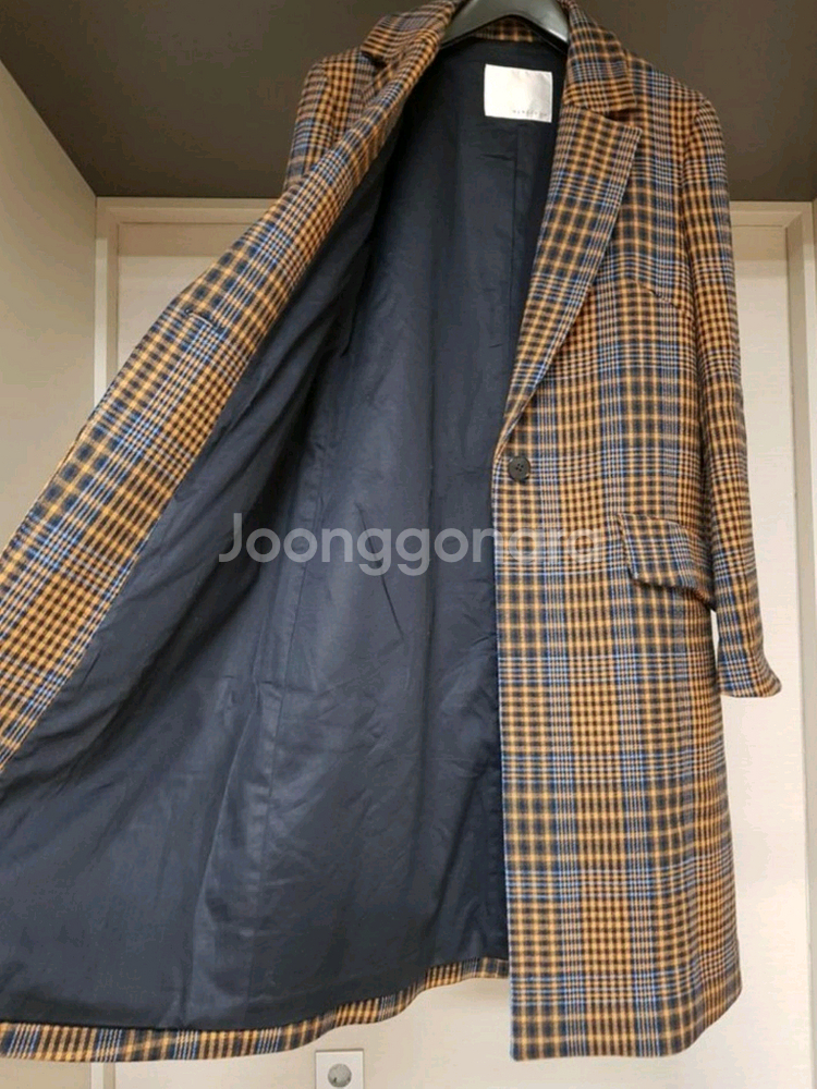 레니본 정품 체크롱코트--2