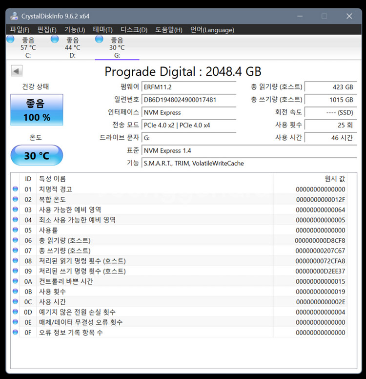 USB4 외장 ssd 2tb ProGrade Digital PG10--7