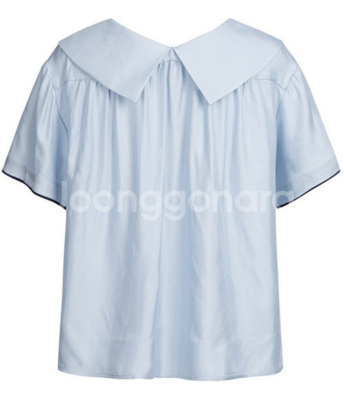 럭키슈에뜨 앞자수 변형카라 블라우스--6