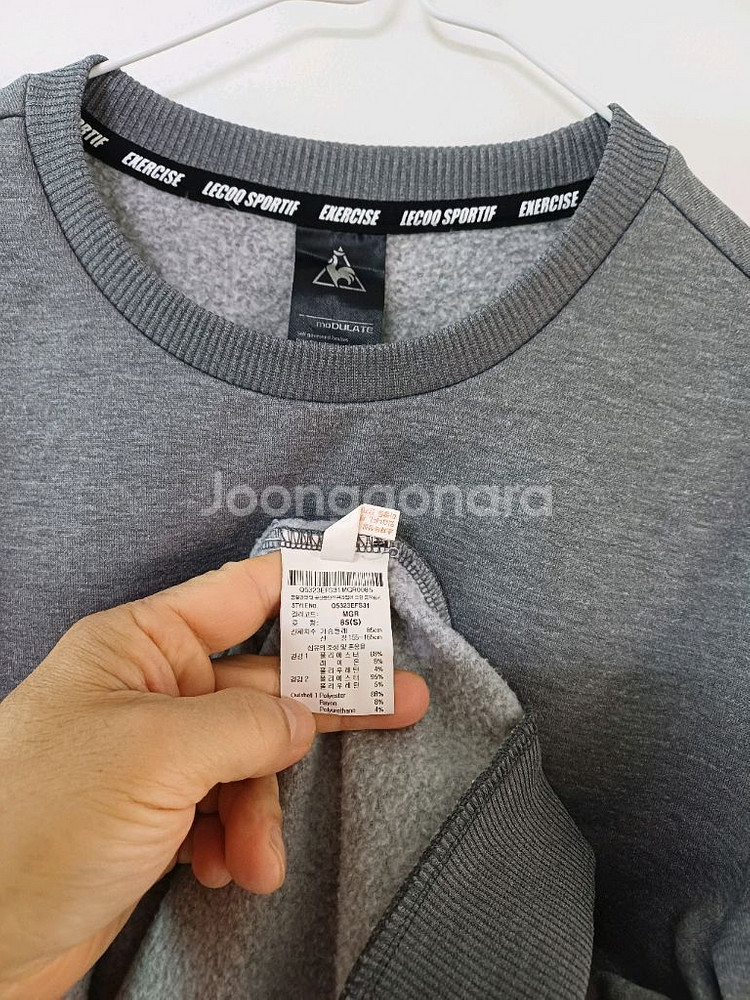 여성 르꼬끄스포르티브 기모 맨투맨 (스판95)--5