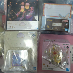 일괄) 디즈니 프린세스 쿳즈 쿠지 세트 키링 피규어 메모지 캔버스 하위상