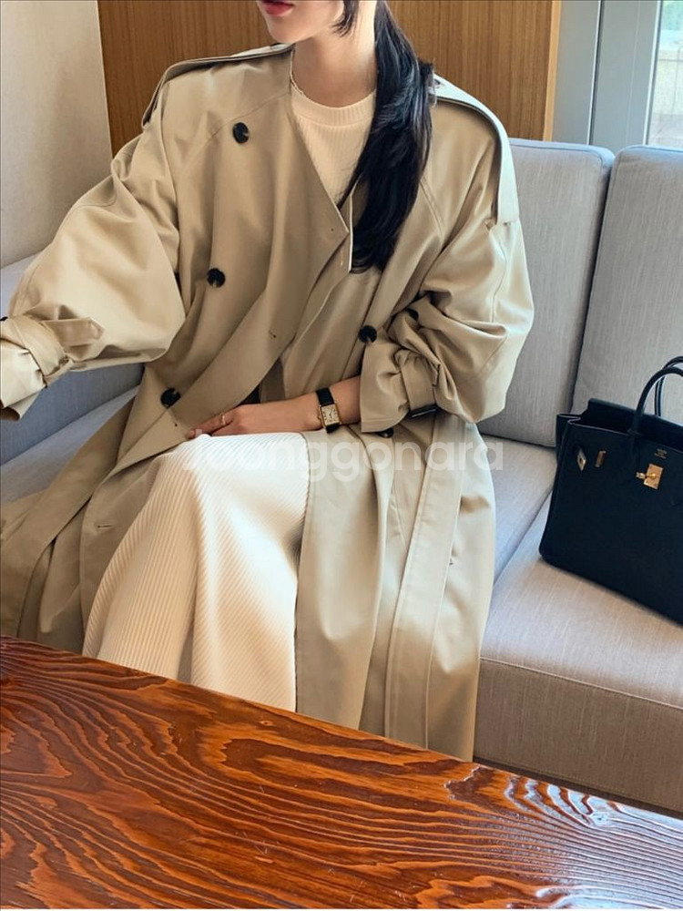 바이씨니 제작 여배우트렌치코트 연베 새상품--2