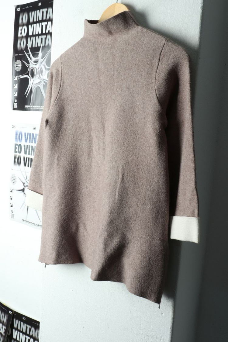 W(S-M) 브랜드빈티지 니트 타하리 반폴라 무지--0